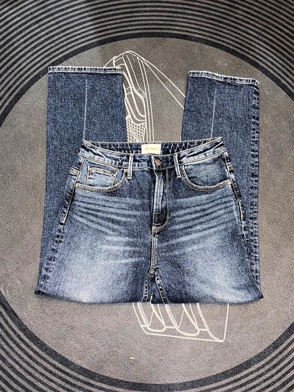 Womens Driftwood “Stella” Blue Medium Wash High Rise Straight Denim Jeans Sz 26
